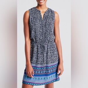 GAP Navy and Mix Print Sleeveless dress, Size XXL